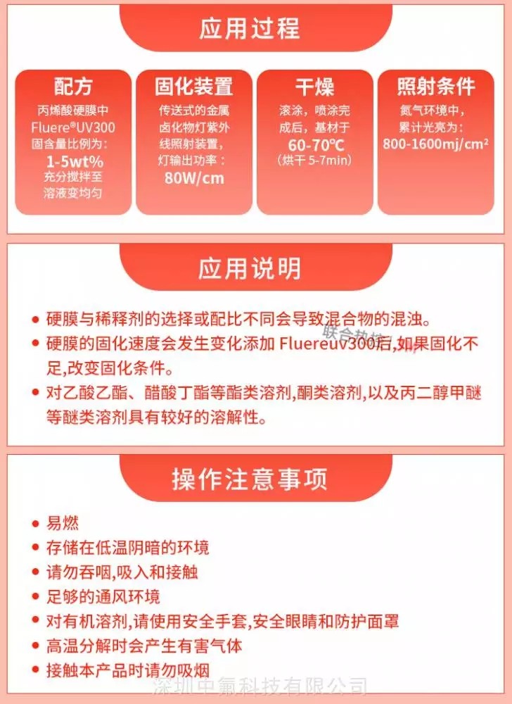 FluereUV-300防指紋助劑應(yīng)用說明